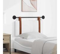 LoogCape Cabecero colgante con luz LED blanca antigua PU acolchado, montaje en pared con marco de madera y metal, 90 x 55 x 5 cm, panel de pared moderno para dormitorio, comodidad para leer y