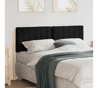 LoogCape Cabecero tapizado de pino macizo marrón y negro 145,5 x 12 x 84,5 cm para cama de matrimonio dormitorio con montaje en pared y de pie, diseño moderno, duradero, fácil de limpiar