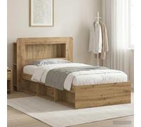 LoogCape Estructura de cama con espacio de almacenamiento de roble Artisan, 100 x 200 cm, material de madera estable, diseño moderno, cajones grandes para ordenar, adecuado para cama individual, cama