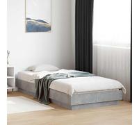 LoogCape Estructura de cama gris hormigón 80 x 200 cm, material de madera, diseño moderno, base estable para colchón, duradera y fácil de montar, adecuada para cama doble individual tapizada