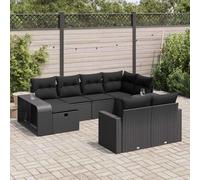 LoogCape Juego de muebles de jardín de ratán resistente a la intemperie, incluye cojines para balcón, terraza, porche, salón, comedor, extensible y ahorra espacio, diseño robusto