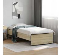 LoogCape Marco de cama de roble Sonoma, 80 x 200 cm, material de madera, diseño moderno, base estable para colchón, duradero y resistente, adecuado para cama doble, cama individual tapizada y cama de