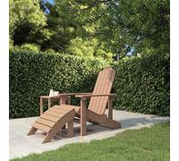 LoogCape Silla de jardín Adirondack con reposapiés de HDPE resistente a la intemperie, respaldo alto y reposabrazos anchos, plegable y apilable, ideal como silla de balcón, silla de terraza, silla de