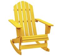 LoogCape Silla mecedora Adirondack de madera maciza de abeto amarillo con reposabrazos y respaldo ergonómico para jardín, terraza y balcón, resistente a la intemperie, 70 x 91,5 x 92 cm, soporta hasta