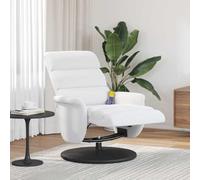 LoogCape Sillón de relax de poliuretano blanco con estructura de metal, ajustable, puerto USB y función de masaje, 98 x 71 x 106 cm, para salón, rincón de lectura, oficina o habitación de invitados