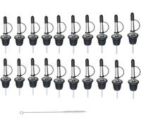Loopunk 20 PCS Tapones De Acero Inoxidable Con Boquilla CóNica Para Licor, CañO Antigoteo Con Cubierta de Goma Integral, Para Licor, Vino, Aceite, CóCteles, Zumos, Etc