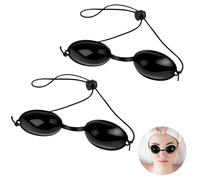 LOPHE Gafas de Bronceado de Seguridad, Fototerapia Gafa de Sol de Belleza, Ajustables, Anteojos Rayos UVA para Tomar El Sol, Protector Ocular UV Light Protectores (Negro*2 Piezas)