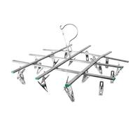 LOPUNER 1pieza Tendedero Plegable de Acero Inoxidable con Pinzas Antiviento para Secar Calcetines y Ropa Interior Práctico y Resistente para Uso Interior y Exterior