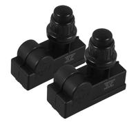 LOPUNER 2 Piezas Encendedor Botón Chispa Electrónico de Parrilla de Gas | Salida Doble, Puerto Integrado y Orificio Fijo de 22mm, Metal y Plástico Negro, para Camping y Exterior