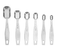 LOPUNER 6 Piezas Juego de Cucharas Medidoras de Acero Inoxidable Superficie Lisa y Anillo para Cocinar y Hornear Ingredientes y Café