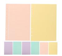 LOPUNER 8 recambios de hojas sueltas para agenda, recambios de bloc de notas rayado A5, papel de de colores para carpeta, hojas insertables de 6 agujeros para cuaderno, carpeta, diario o agenda