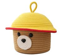 LOPUNER Cesta de Almacenamiento Decorativa de Oso de Algodón Trenzado Cesta Multiusos para Juguetes y Accesorios Diseño para Habitación Infantil y Baño