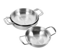 LOPUNER Olla para Ramen de Acero Inoxidable 3 Piezas Tapa y Asas, Fácil de Limpiar y Superficie Lisa, Adecuado para Uso Diario Hogar