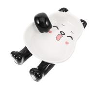 LOPUNER Plato de Salsa de Cerámica Forma de Panda para Servir Condimentos, Reposa Cuchara y Tenedor Diseño Único y Uso Dual en Cocina y Comedor