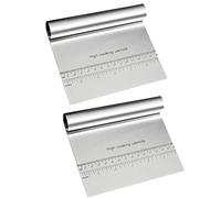 LOPUNER Raspador y Cortador de Masa de Acero Inoxidable para Repostería, Utensilios de Cocina Fáciles de Limpiar Ahorran Espacio, Paquete de 2 Piezas para Hornear