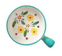 LOPUNER Tazón Adecuado para Servir Frutas y Sopas Hogar con Asa para Desayuno y Ensalada de Cerámica Cuenco Profundo Color Verde Obsequio para Familia y Amigos