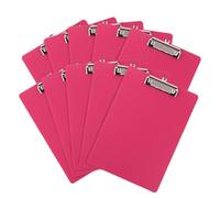 LOPYXBR 10 Piezas Portapapeles A4 Plástico Rosa 31,5x22,5 Cm | Carpeta Rosa con Pinza, Clip de Metal, Superficie Mate, Tablero Ligero para Oficina y Archivo