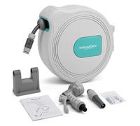 Lorvik Enrollador de Manguera Automático 30 m con Soporte de Pared Giratorio 180° - Recogedor de Manguera con Bloqueo