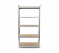 LORVIK Estantería Metálica Modular de 5 Niveles 90 × 40 × 180 cm - Estante de Almacenaje Ajustable con Baldas MDF, Estructura Galvanizada y Montaje sin Tornillos