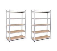 LORVIK Estantería Metálica Modular de 5 Niveles 90 × 40 × 180 cm - Estante de Almacenaje Ajustable con Baldas MDF, Estructura Galvanizada y Montaje sin Tornillos (2)