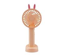 LORYEANM Ventilador de escritorio con base pequeño ventilador personal de 2 | Ventilador de carga de mano de dibujos animados, ventilador silencioso para el hogar, interior, día del profesor