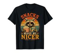 Los bocadillos me Hacen más Agradable Mapache Salvaje Comida rápida Snack Lover Camiseta gráfica económica