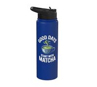 Los buenos días comienzan con los amantes del té matcha Stainless Steel Insulated Water Bottle