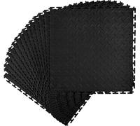 Losetas modulares para suelo de garaje, tipo puzzle, paquete de 16 unidades, 513 x 513 x 5 mm. Alfombrillas de PVC antideslizantes con diseño de diamante, ideales para talleres, almacenes, salas de he
