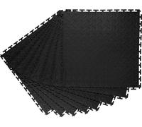 Losetas modulares para suelo de garaje, tipo puzzle, paquete de 8 unidades, 513 x 513 x 5 mm. Alfombrillas de PVC antideslizantes con diseño de diamante, ideales para talleres, almacenes, salas de her