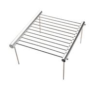 LOSMANN Barbacoa portátil para camping barbacoa de carbón vegetal minigparrilla desmontable de acero inoxidable cromado para picnics camping senderismo viajes patio trasero fácil de montar y desmontar