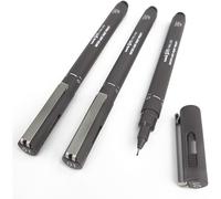 Lot de 3 stylos de dessin Uni Pin - Ton gris foncé - 0,1 mm