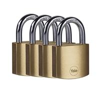 Lot de 4 Cadenas laiton - YALE - Y110B/40/122/4 - 40 mm - Anse acier - 3 clés - Casier Scolaire Ecole, vestiaire de sport, armo