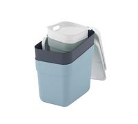 Curver Juego de 4 Papeleras - 2 x 10 L + 2 x 20 L - Blanco/Verde/Azul/Gris