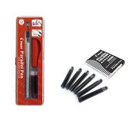 Lote 1 Pluma Caligráfica Pilot Parallel Pen plumin 1.5 mm Recargable + Caja con 6 Recambios Color Negro Pluma Pilot Parallel Pen