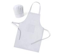 Lote 10 Delantales + 10 Gorros de Cocina Infantil para Niños Blancos Infantiles
