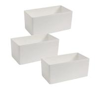 Lote 3 Cajas de Almacenaje Rectangulares PlusCalidad - Organiza Tus Objetos Personales de Manera Simple y Accesible - Todo Tipo de Objetos - Color Blanco - Plegable, Ligero, Fácil de Guardar