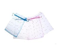 Lote 50 BOLSA DE ORGANZA LUNARES PLATEADOS 10 X 15 NEGRO