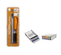 Lote de 1 pluma estilográfica para caligrafia Pilot Parallel Pen con pluma de 2,4 mm recargable + caja con 12 cartuchos surtidos