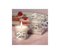 Lote de 10 a 50 Velas 25º Aniversario en Caja de Regalo - Recuerdos para Bodas de Plata Detalles y Regalos Originales