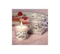 Lote de 10 a 50 Velas 25º Aniversario en Caja de Regalo - Recuerdos para Bodas de Plata Detalles y Regalos Originales