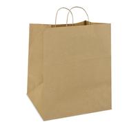 Lote de 100 Bolsas de Papel Kraft Grandes de 100 Gr/m2. 46 x 16 x 49 cm - Bolsas Marrones Kraft Retro Natural, bolsas para tiendas, negocios, supermercados
