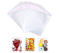 Lote de 100 bolsas transparentes autoadhesivas de celofán de calidad alimentaria para galletas, tarjetas, sobres, fotos (16 x 23 cm)