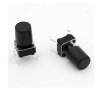Lote de 100 tapas de interruptor de botón táctil G62 de 6x6 mm, color negro Controls Switches