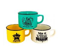 Lote de 12 Tazas Frases Gracias por Venir en Caja Cartón Kraft - Detalles para Bodas, Comuniones Originales Cumpleaños regalos recuerdos Prácticos Tazas