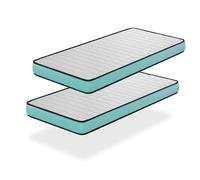 Lote de 2 colchones promo confort de espuma 80x200 cm | juveniles | altura 14 cm | acolchado suave | camas nido