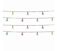 Lote de 2 guirnaldas de luces solares de 20 globos brillantes LED multicolor FESTY COLOR 5,80 m