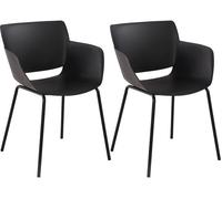 Lote de 2 sillas alpena plástico negro 54x58x80 cm