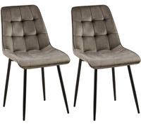 Lote de 2 sillas de comedor funda de terciopelo gifford antracita 61x47x89 cm