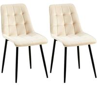 Lote de 2 sillas de comedor funda de terciopelo gifford crema 61x47x89 cm