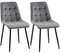 Lote de 2 sillas de comedor funda de terciopelo gifford gris oscuro 61x47x89 cm